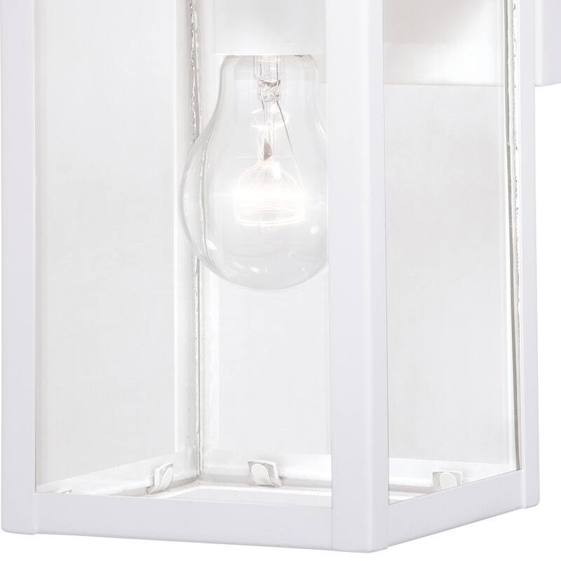 Medinah Motion Sensor Dusk to Dawn Outdoor Wall Light Clear Glass - 5-in. W x 13.25-in. H x 6.5-in. D