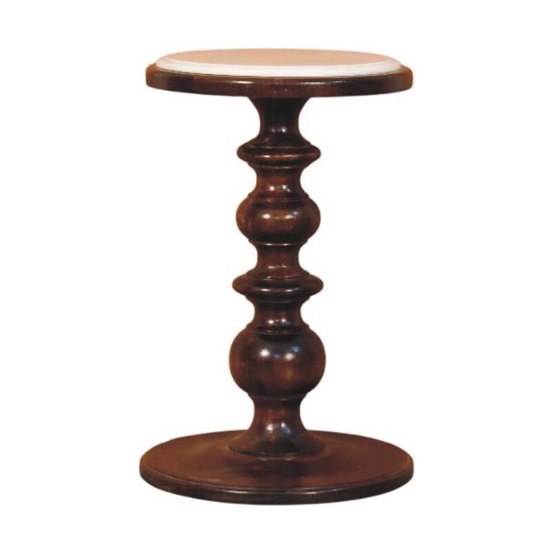 Artisan Furniture Solid Wood Belmont Marble-Top Side Table - Brown