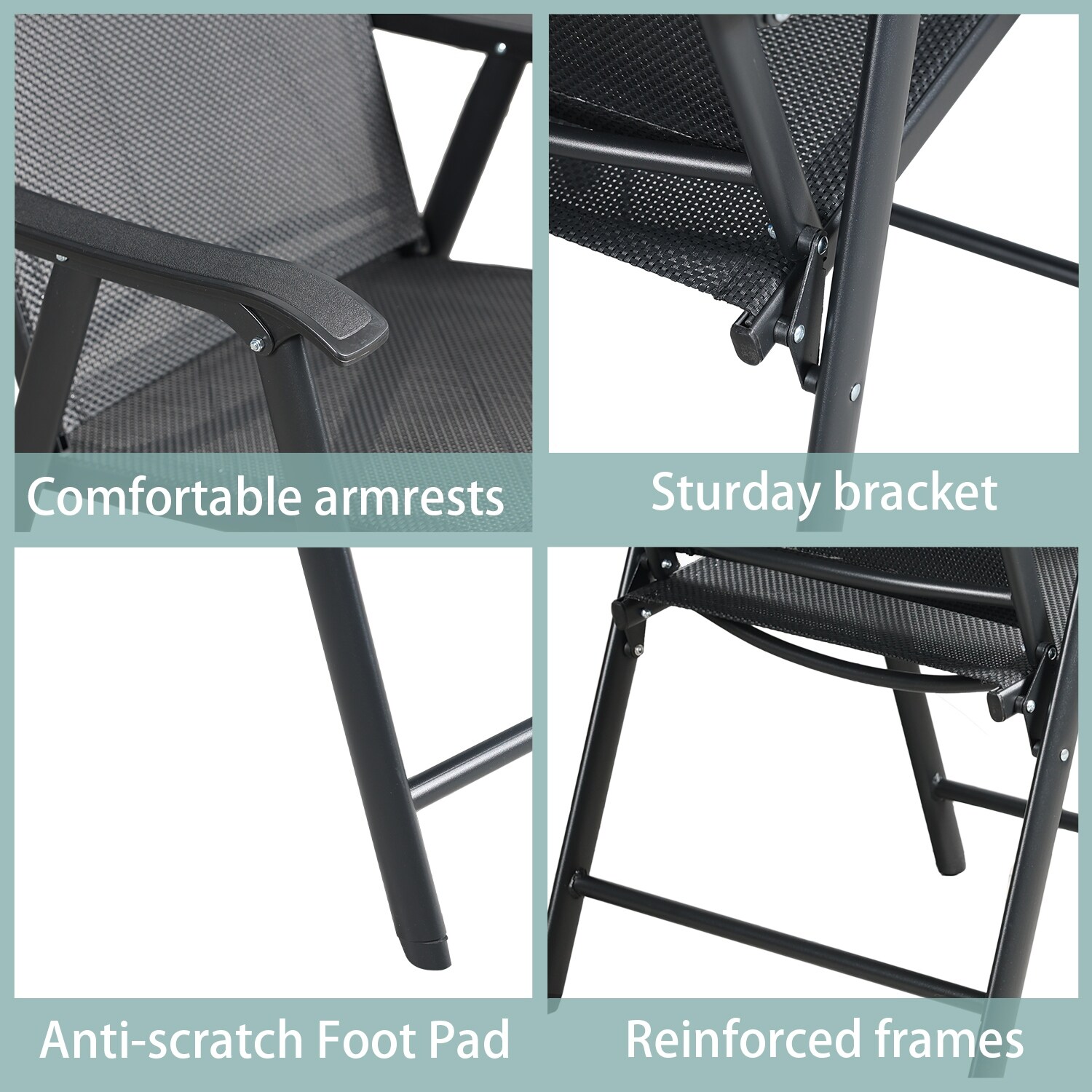 Metal mesh hotsell folding patio chair
