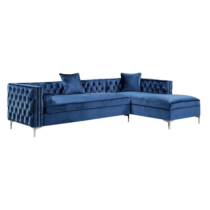 Dante Velvet Chaise Sectional Sofa