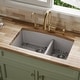 preview thumbnail 15 of 17, Karran Undermount Quartz 32 in. 60/40 Double Bowl Kitchen Sink Kit
