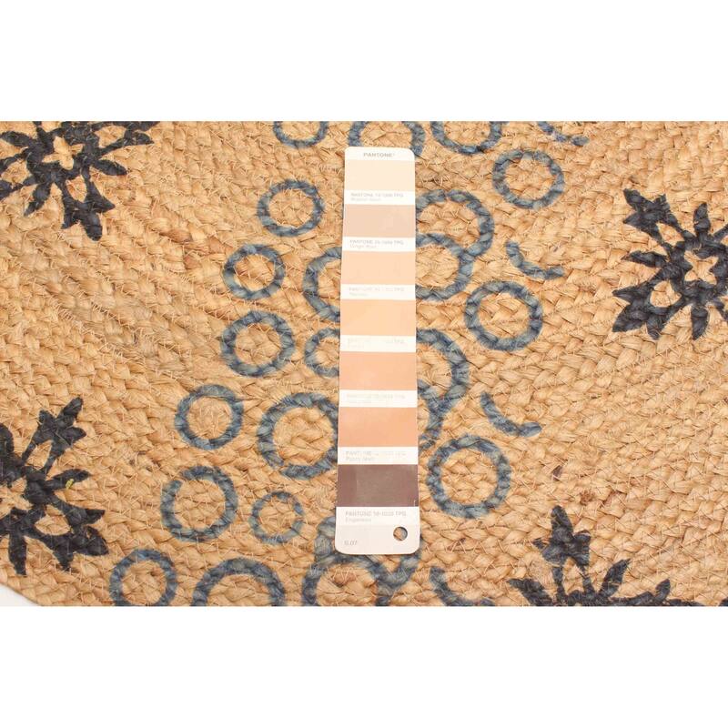 ECARPETGALLERY Braided Weave Palas Denizli Tan Jute Rug - 3'0 x 3'0