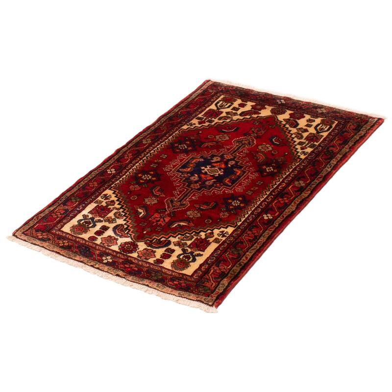 ECARPETGALLERY Hand-knotted Andelz Red Wool Rug - 3'4 x 4'7