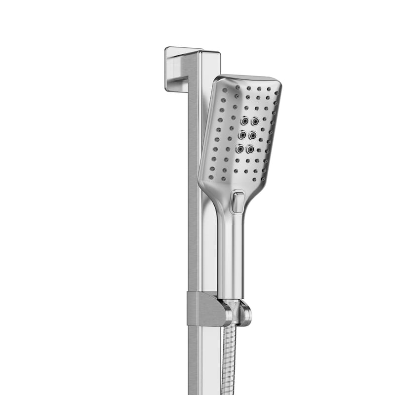 Seville Slide Bar ADA Compliant 500 lb Weight Capacity Slide Bar with Multi-function Handshower Left Brushed Stainless Steel