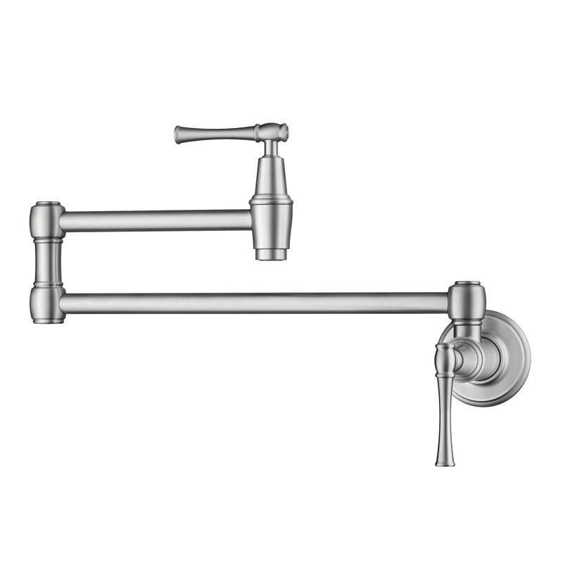 KRAUS Allyn Wall Mount Pot Filler Kitchen Faucet with Retractable Arm - SFS - Spot Free Stainless