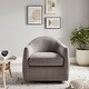 preview thumbnail 3 of 11, 33" Swivel Barrel Chair with Removable Cushion in Teddy Fleece Upholstery Brown