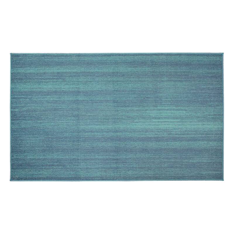 My Magic Carpet Machine Washable Area Rug Solid Blue
