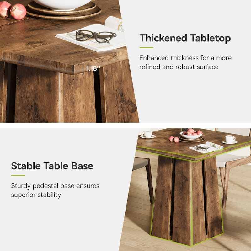 31.5" Square Dining Table with Pedestal Base