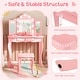 preview thumbnail 2 of 5, Kid Vanity Table Set Tri-Folding Mirror Adjustable 3-Color LED Light