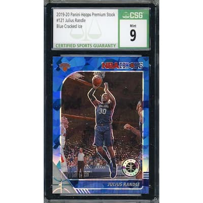 Julius Randle 2019-20 Panini Hoops Premium Stock Blue Cracked Ice #121 CSG 9 - 8'6" x 11'6"