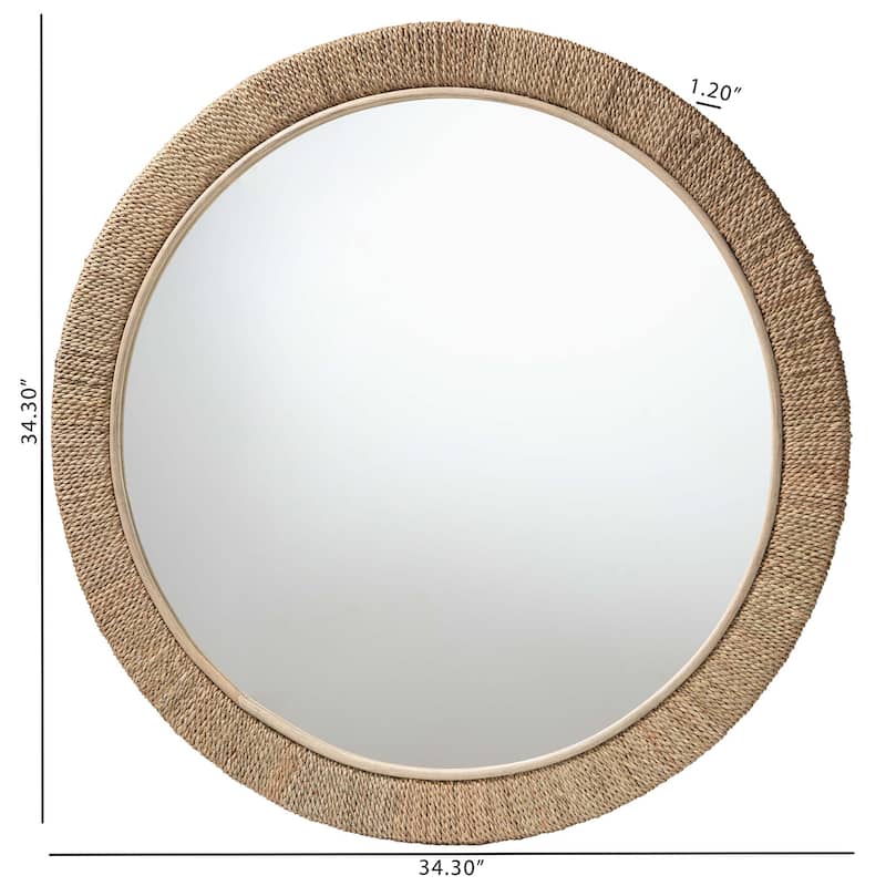 Geralyn Japandi Natural Seagrass Wall Mirror