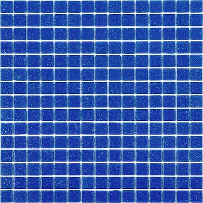 Apollo tile 12" x 12" Dune Glossy Cerulean Blue Glass Tile (20 sq ft/case) - 20 Pack