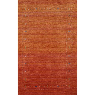 Gabbeh Indian Area Rug Hand-Knotted Tribal Oriental Wool Carpet - 4'10" x 7'7"