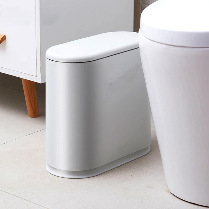 HANAMYA 2.4 Gallon Slim Trash Can with Press Top Lid