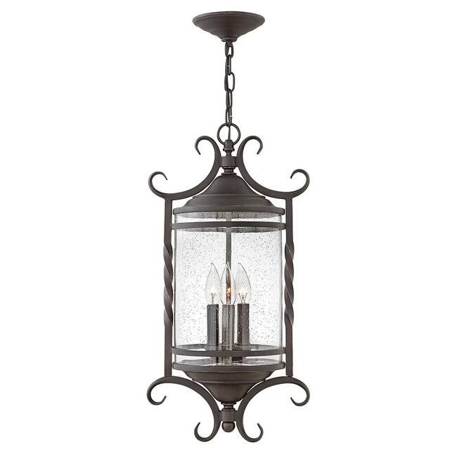 Hinkley Lighting Casa 3 Light 12" Wide Wrought Iron Outdoor Pendant - Olde Black
