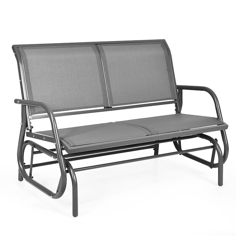 48" Swing Glider Chair Patio Swing Rocker Lounge Glider Chair - Grey