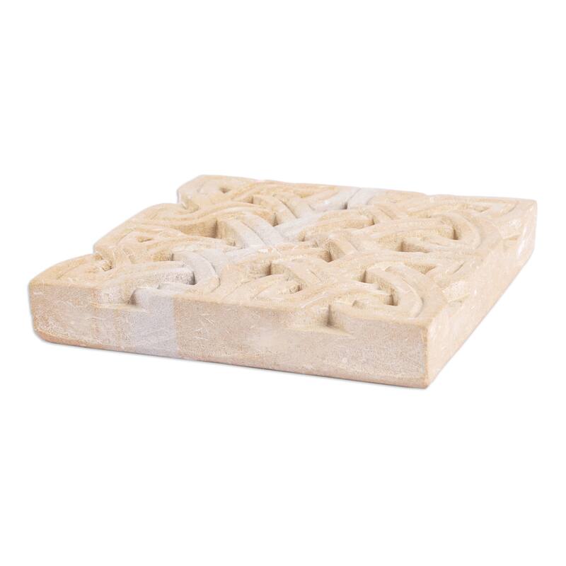 Novica Handmade Armenian Knot Felsite Stone Decorative Accent
