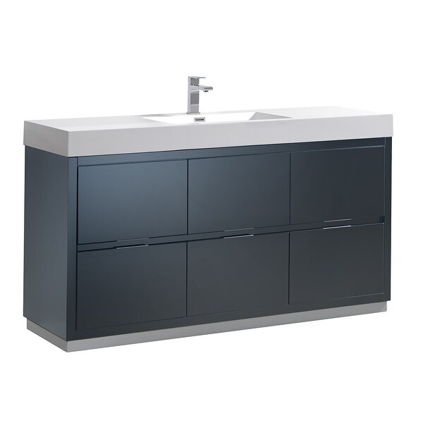 Fresca FCB8460-I Senza 60" Single Vanity Set with Wood Cabinet and Acrylic Vanity Top