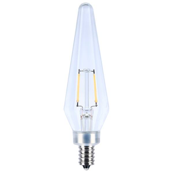 slide 2 of 3, 2W Prismatic HX11 LED 2700K CCT Candelabra Base 120V Clear
