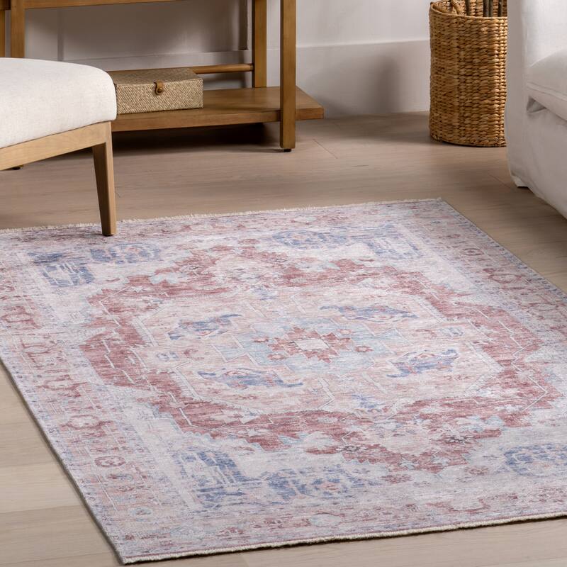 Nuloom Madilyn SpinClean Medallion Machine Washable Area Rug