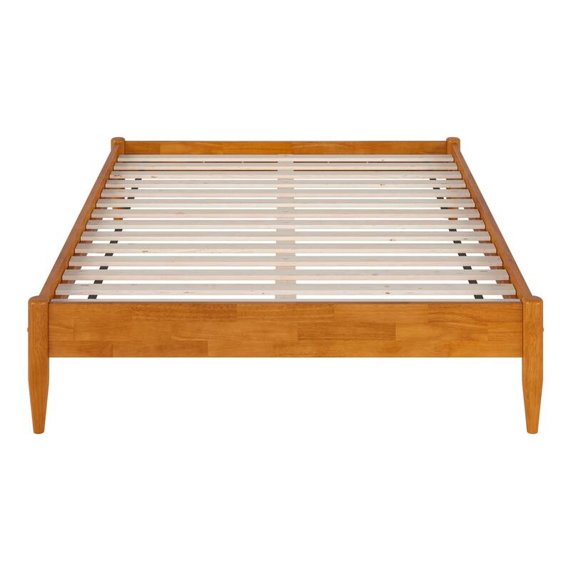 Platform Bed Frame - Full Size, Light Toffee - Solid Wood, No Box Spring Needed, Underbed Storage