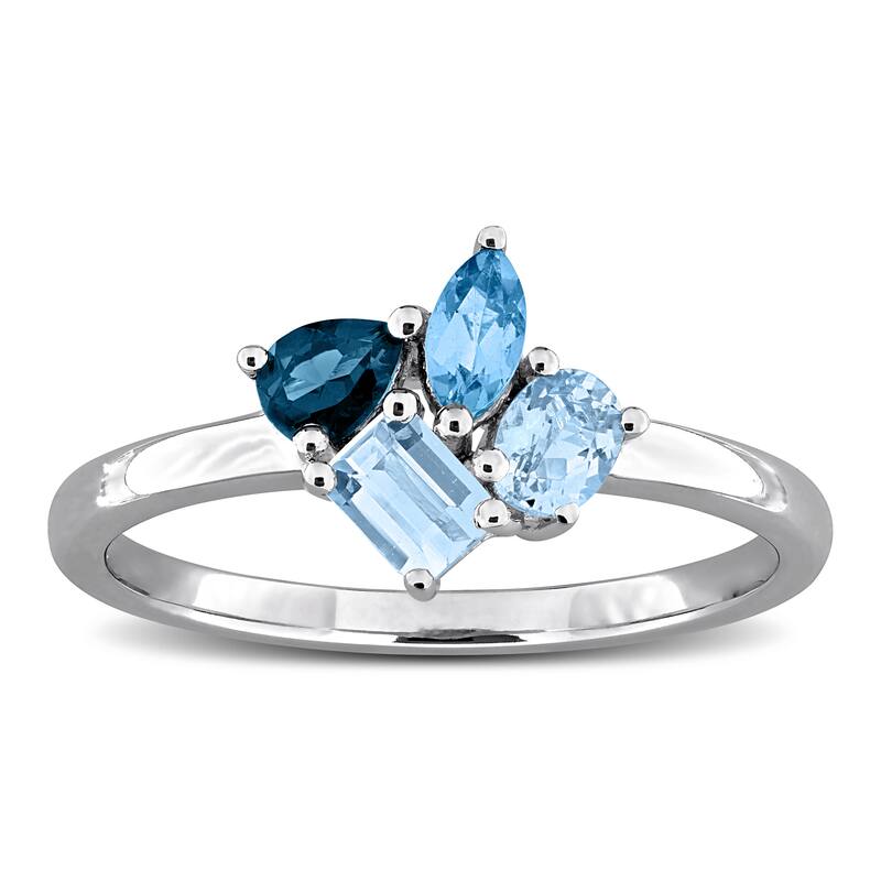 Miadora Multi-Gem Cluster Ring Sterling Silver