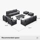 preview thumbnail 45 of 75, PURPLE LEAF Caesar Outdoor Couch with 9.6" Thick Cushion and Table for Yard Porch Deck, Grey Outdoor Patio Conversation Sets