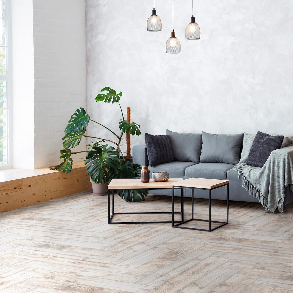 Merola Tile Bois Ceniza 6" x 35-3/8" Porcelain Floor and Wall Tile