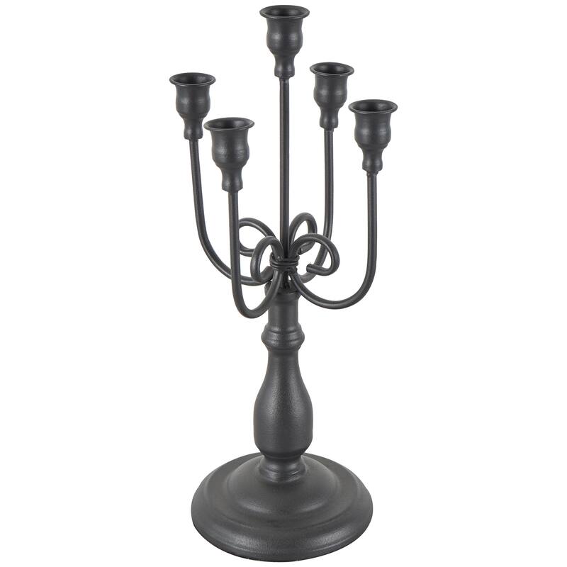 Metal Antique Style Candelabra - Black - Roche River Decor