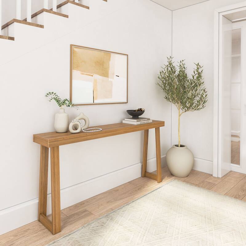 Plank and Beam Classic Solid Wood Console Table - 66" - Pecan