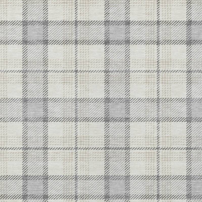 HomeRoots Plaid Transitional Rectangle Outdoor Rug