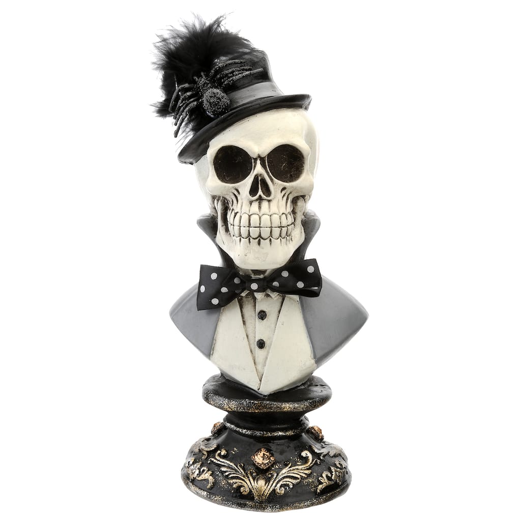National Tree Company Halloween Male Skeleton Bust Decoration, 10 Inches