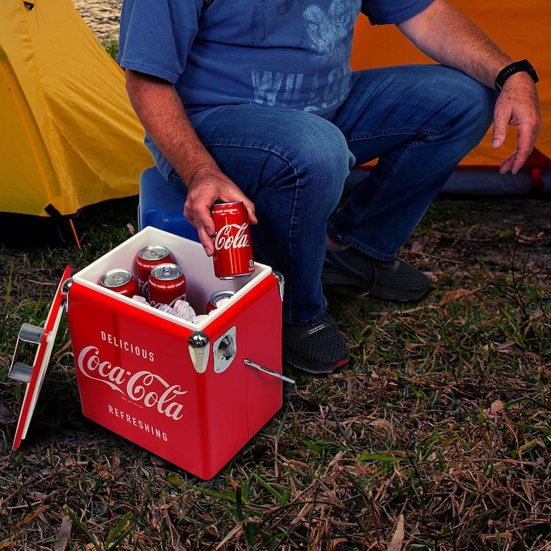 Coca-Cola Retro Ice Chest Cooler with Bottle Opener 13L (14 qt), Red