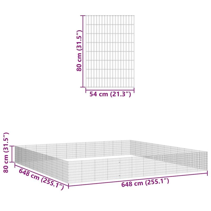 vidaXL Free Range Animal Enclosure Rabbit Hutch Free Range Pen Galvanized Iron