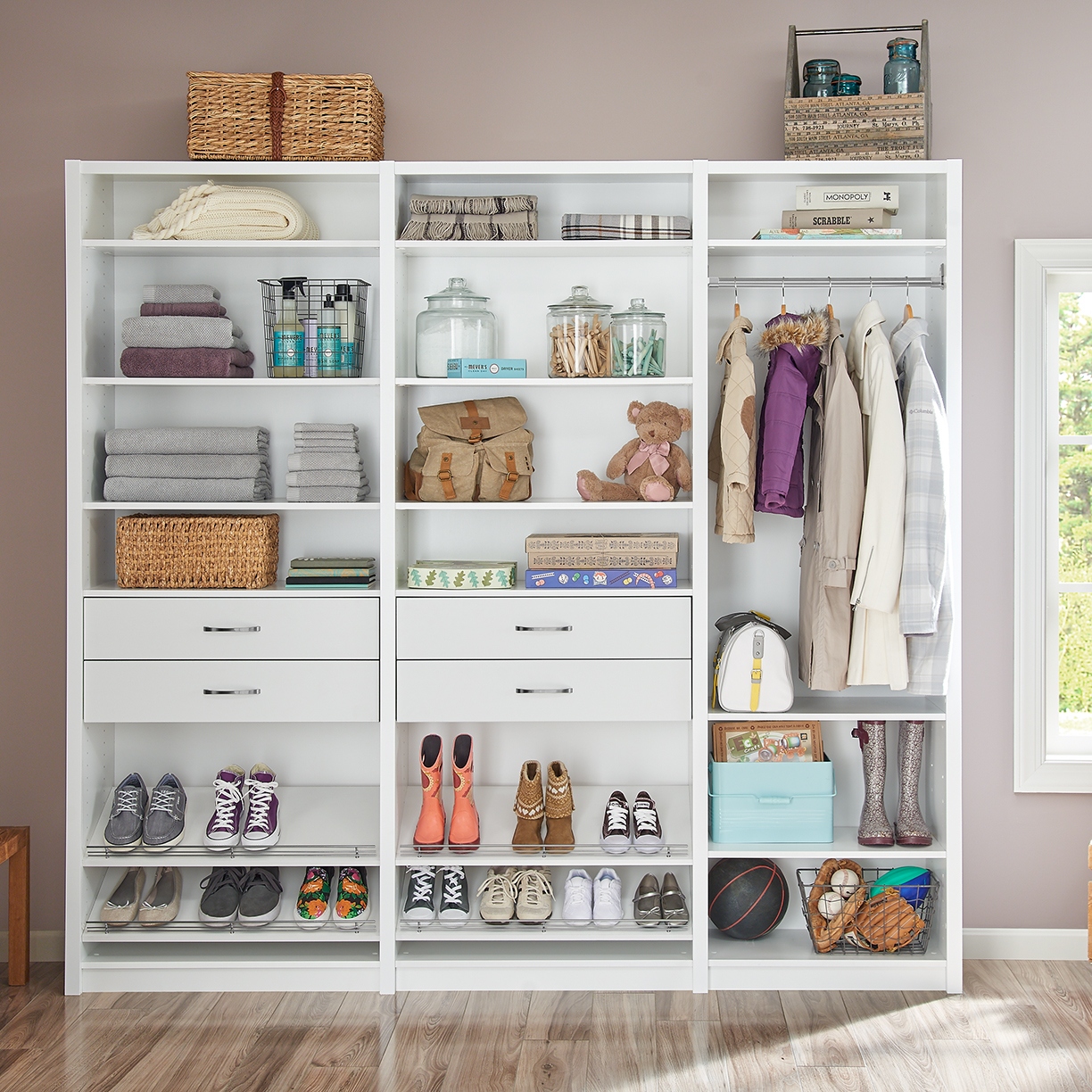 ClosetMaid SpaceCreations 90 Closet or Mudroom Organizer Kit Bed Bath Beyond 17177180
