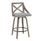 Option Grey Fabric/Light Grey Wood/Black Footrest