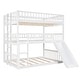 preview thumbnail 13 of 14, Full-Over-Full-Over-Full Triple Bunk Bed with Convertible Ladder and Slide - Solid Pine