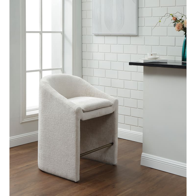 SAFAVIEH Couture Kagan Chenille 27-inch Counter Stool - 26"W x 24"D x 35"H