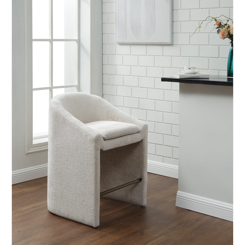 SAFAVIEH Couture Kagan Chenille 27-inch Counter Stool - 26"W x 24"D x 35"H