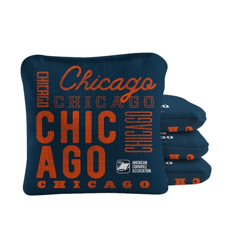 Chicago Football Navy Dual Sided Cornhole Bags