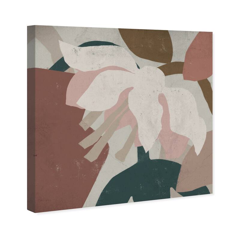 Wynwood Studio Canvas Floral and Botanical Cream Abstract Floral II Pink and Bohemian & Eclectic Wall Art Canvas Print