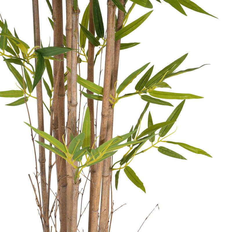 70" Artificial Bamboo with Black Plastic Pot, 39" W x 39" D x 70" H