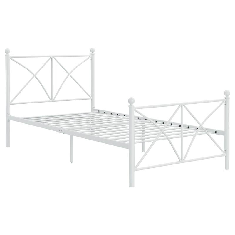 Hart Contemporary Metal Open Frame Bed with X-Style Design