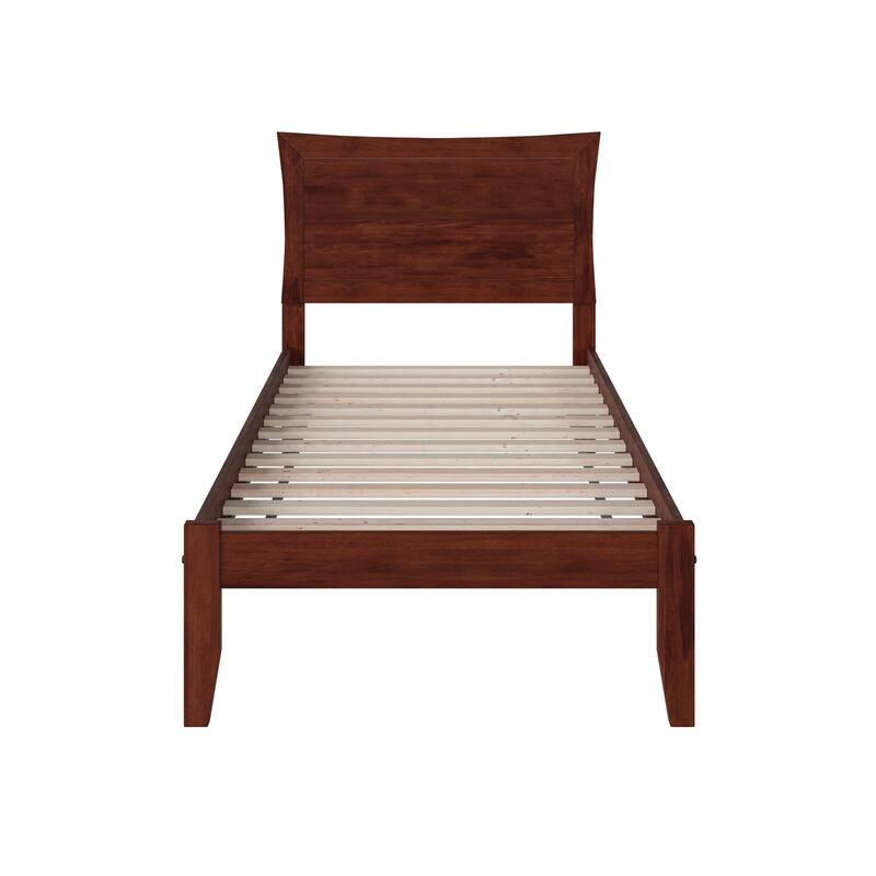 Metro Twin XL Platform Bed with USB Charger in Walnut