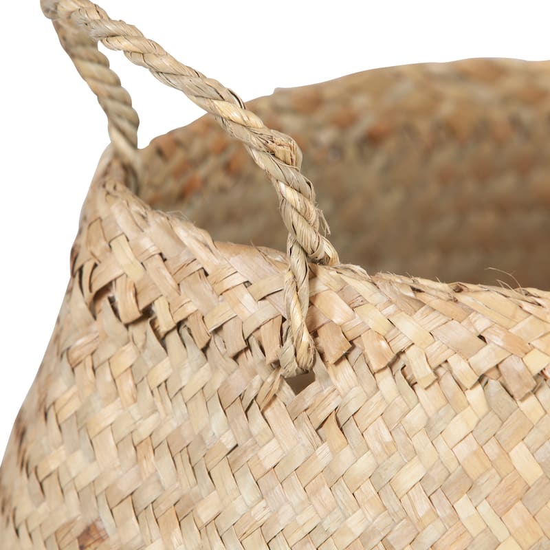 Handwoven Seagrass Basket Storage with Handles