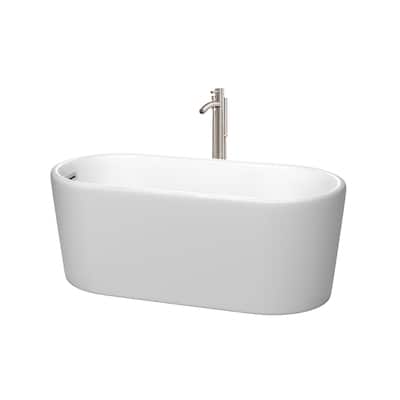 Wyndham Collection Ursula 59" Free Standing Acrylic Soaking Tub with