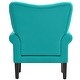 preview thumbnail 13 of 21, Baroque Wing Back Accent Chair Roll Arm with Cushion & Footpads, Blue