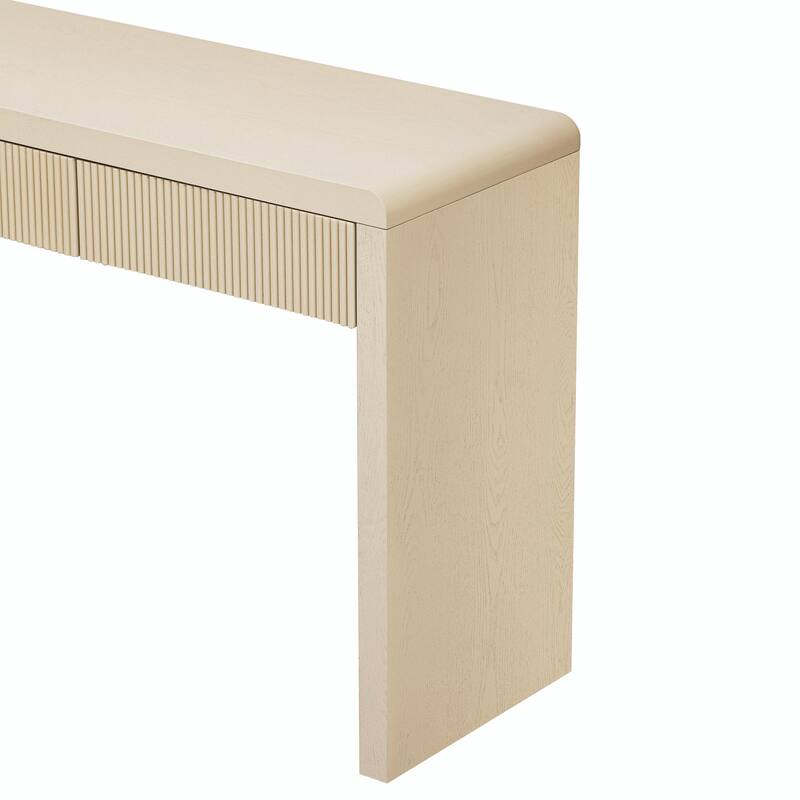 Rustic Console Table with 3 Fluted Drawers