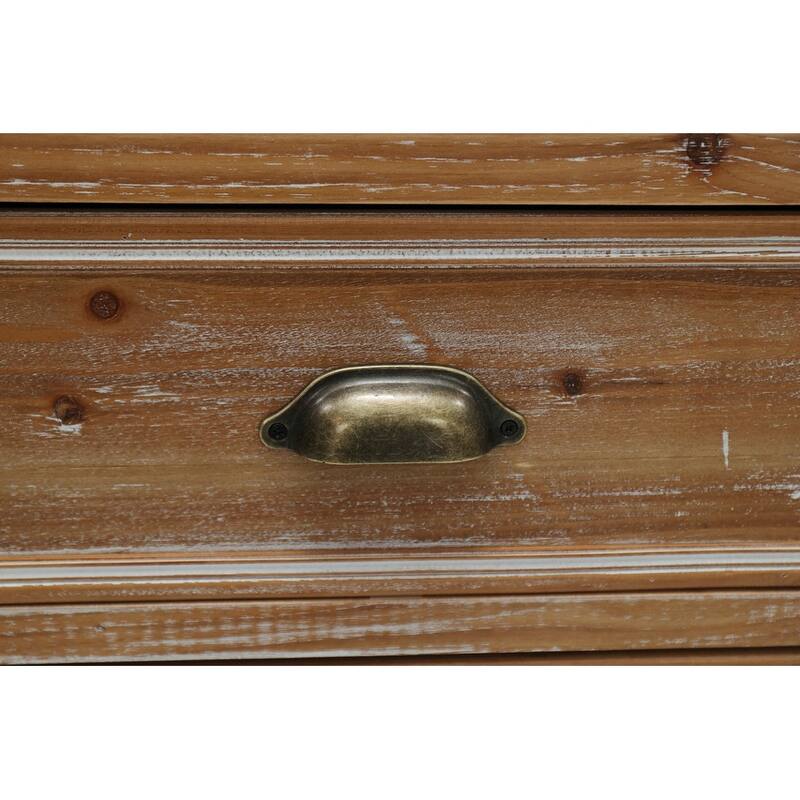 Rustic 50.79" Tall Wooden Accent Cabinet with Decorative Door and 3 Drawers