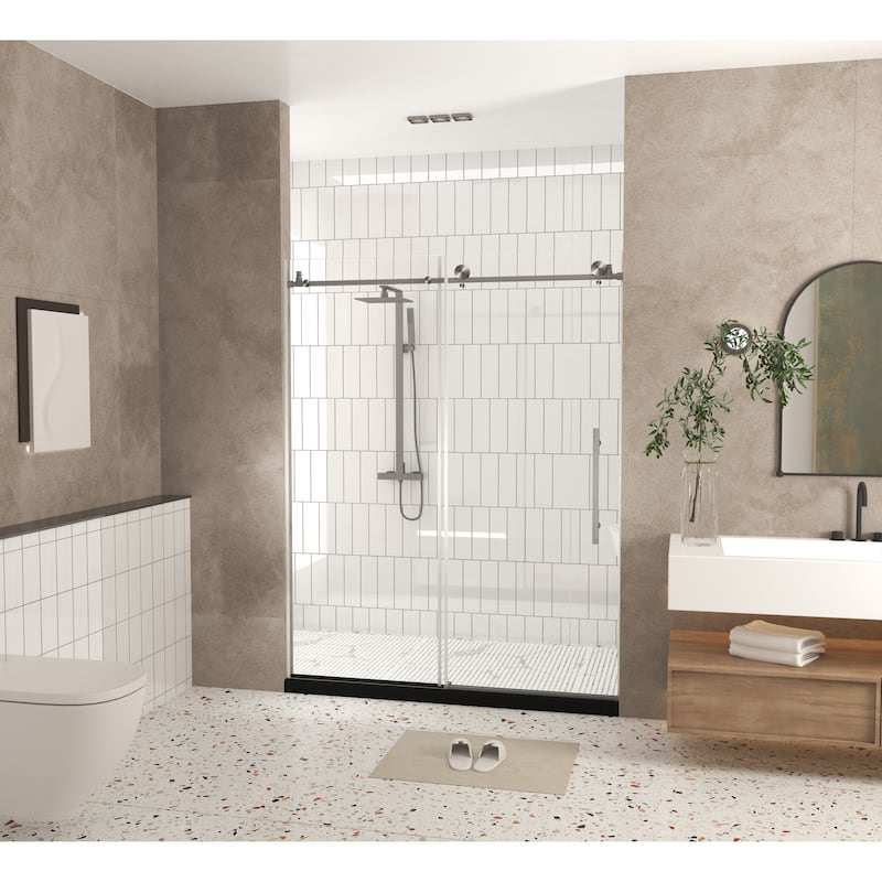 60" x 76" Sliding Frameless Shower Door - 60'' x 0.31'' x 76''